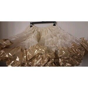 Royal Petticoats Square Dance Petticoat Skirt S Ivory Gold Crinoline Underskirt